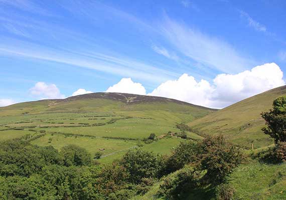 View to the North and the hill of Slieau Freoaghane.
